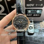Swiss Grade Copy Patek Philippe Complications Black Dial Rose Gold Watch 40mm